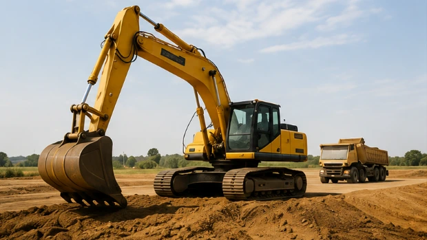 Excavation and earthmoving on site